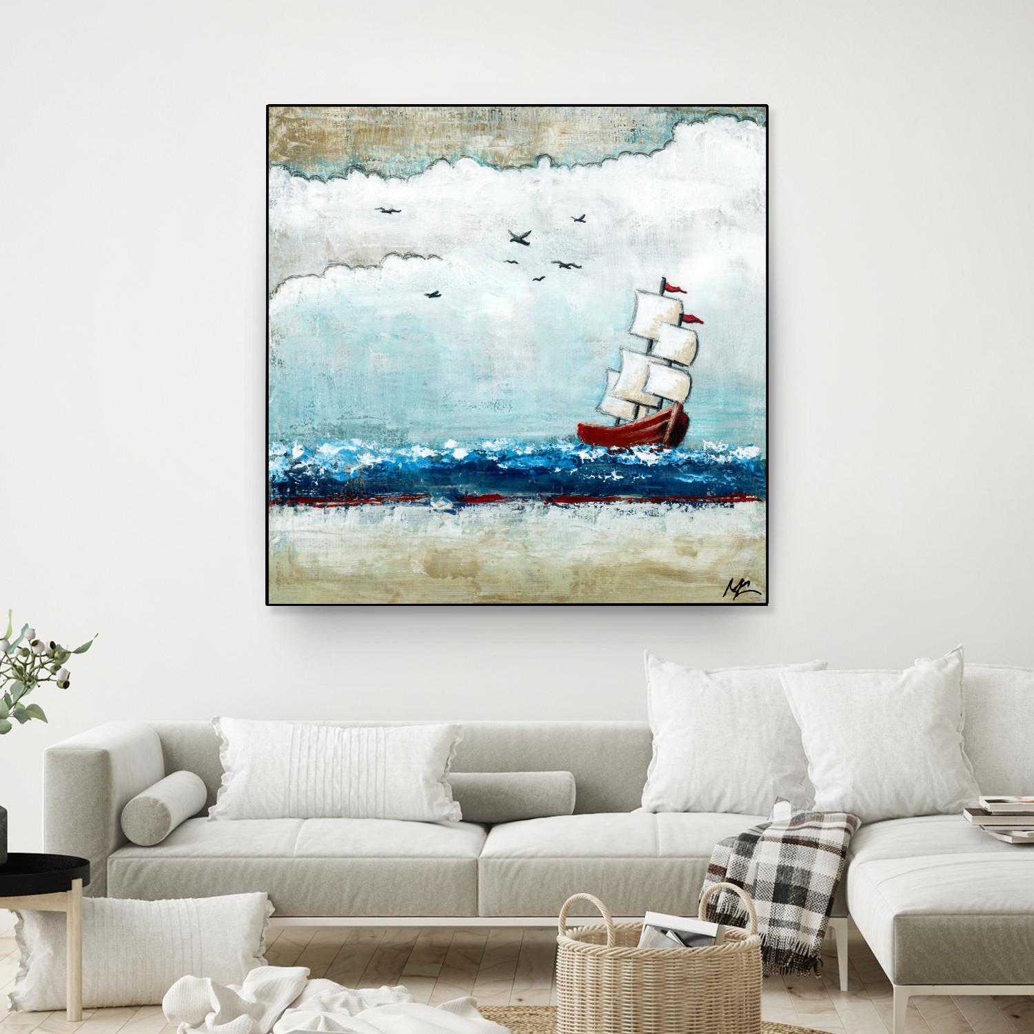 Vents et marées by Marie Claprood on GIANT ART - white sea scene