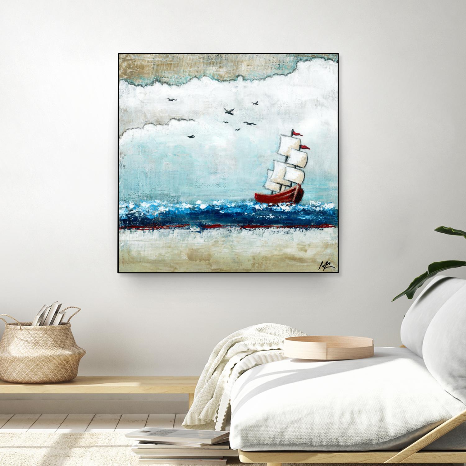 Vents et marées by Marie Claprood on GIANT ART - white sea scene