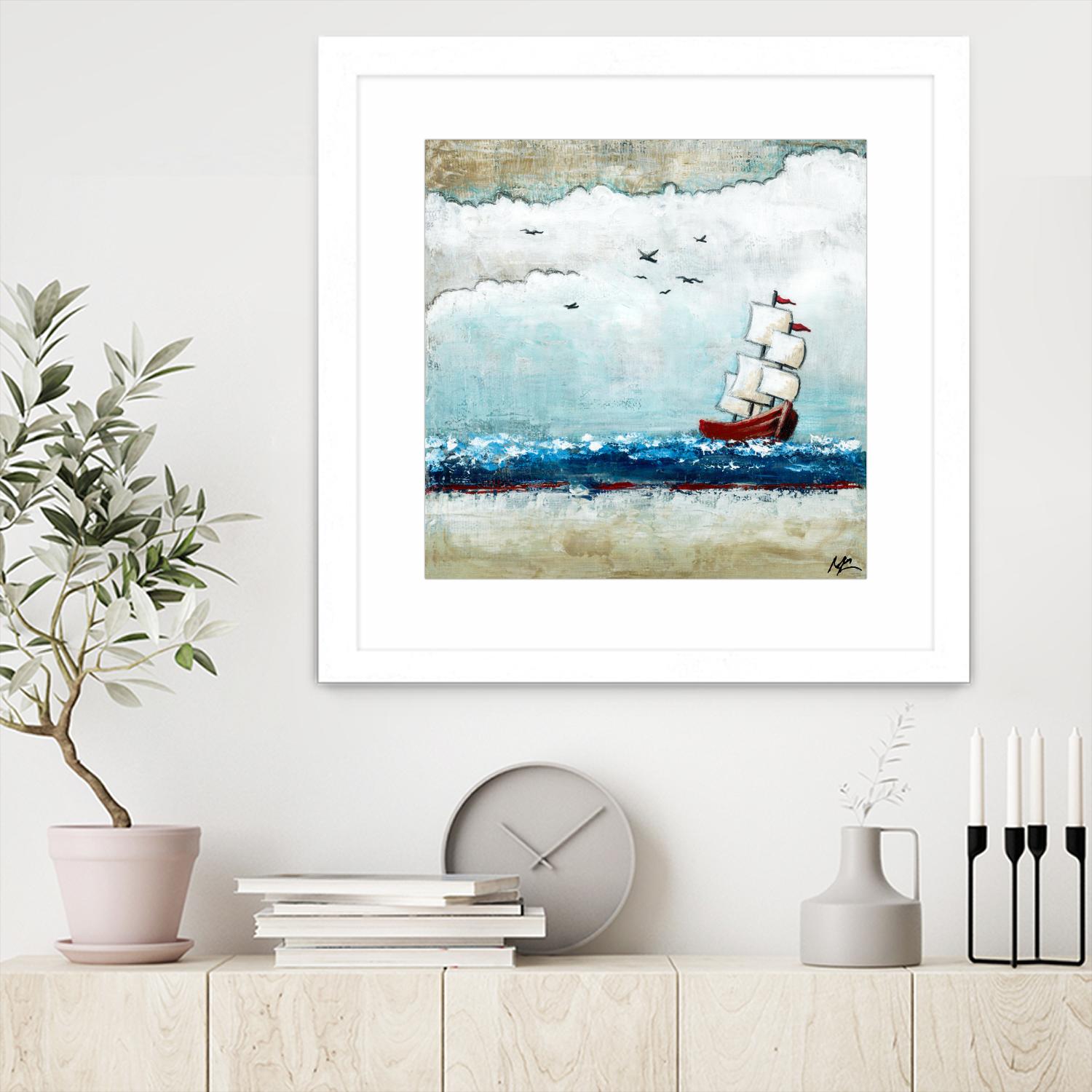 Vents et marées by Marie Claprood on GIANT ART - white sea scene