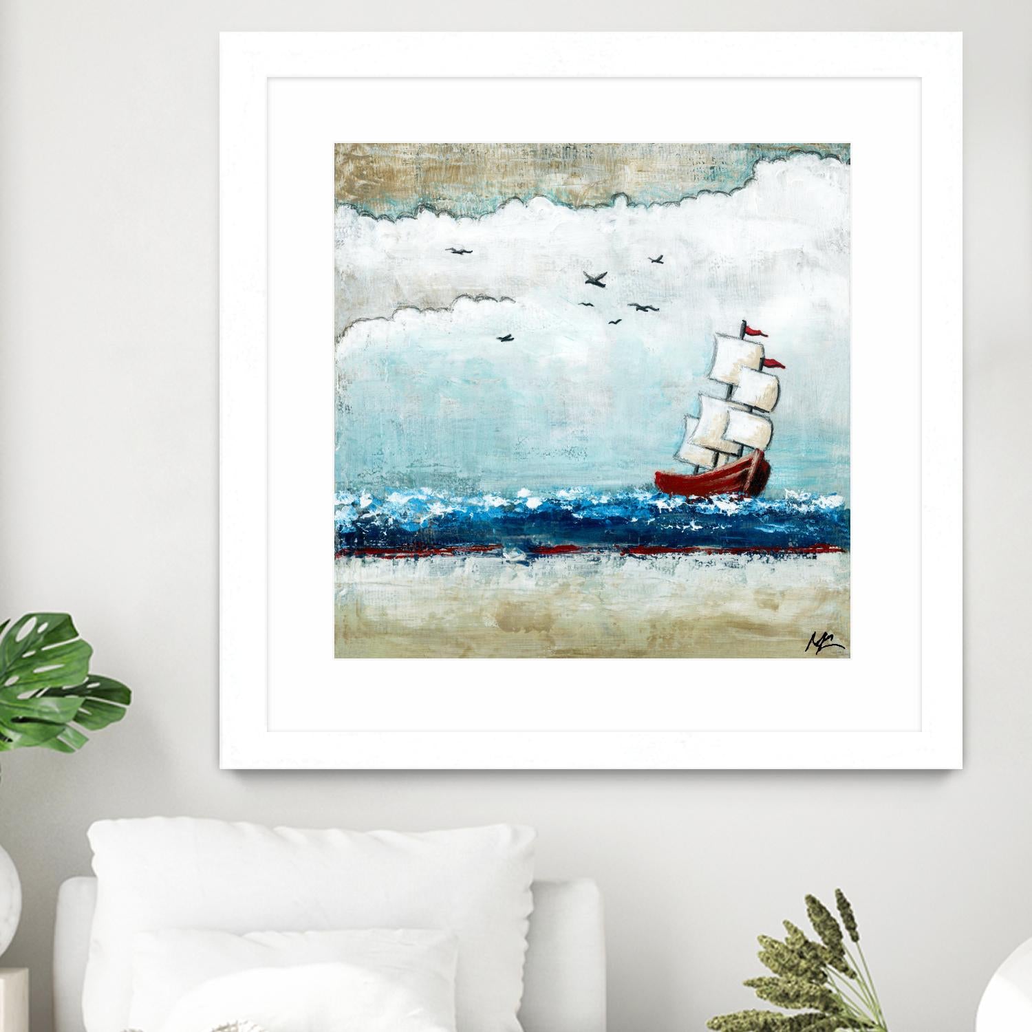 Vents et marées by Marie Claprood on GIANT ART - white sea scene