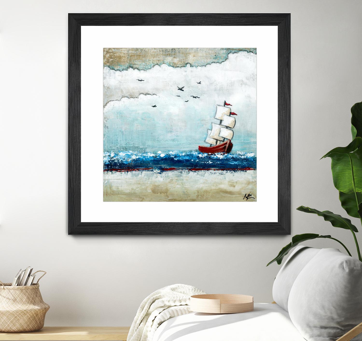 Vents et marées by Marie Claprood on GIANT ART - white sea scene