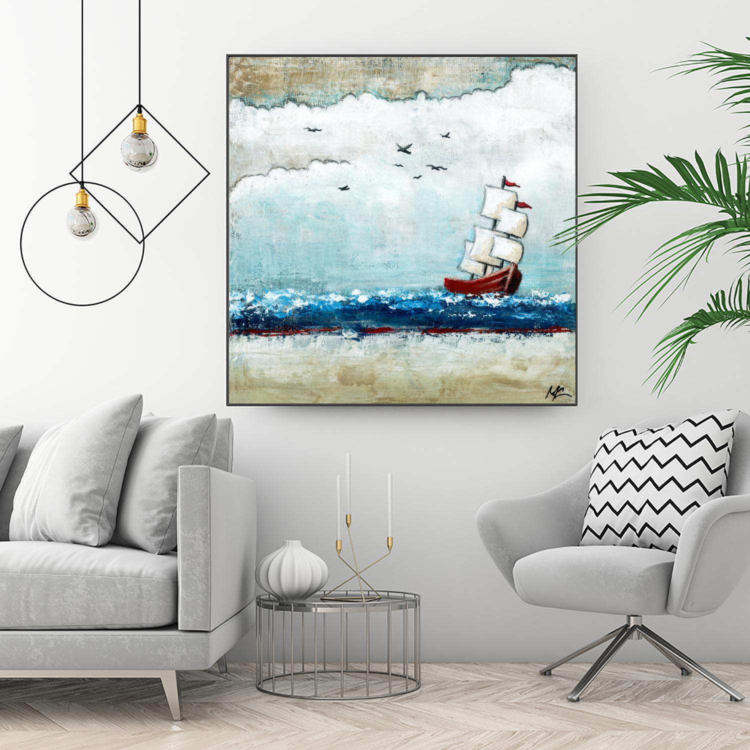 Vents et marées by Marie Claprood on GIANT ART - white sea scene