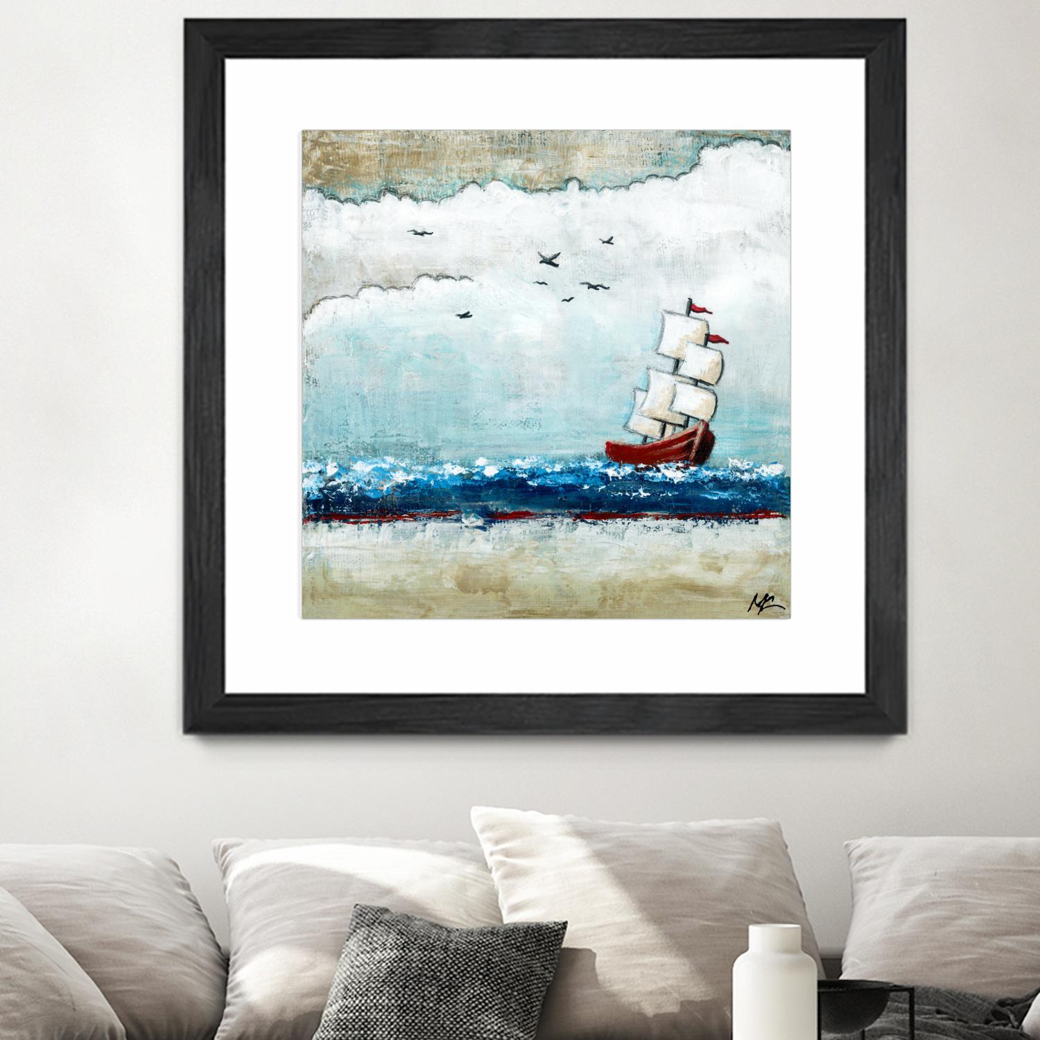 Vents et marées by Marie Claprood on GIANT ART - white sea scene