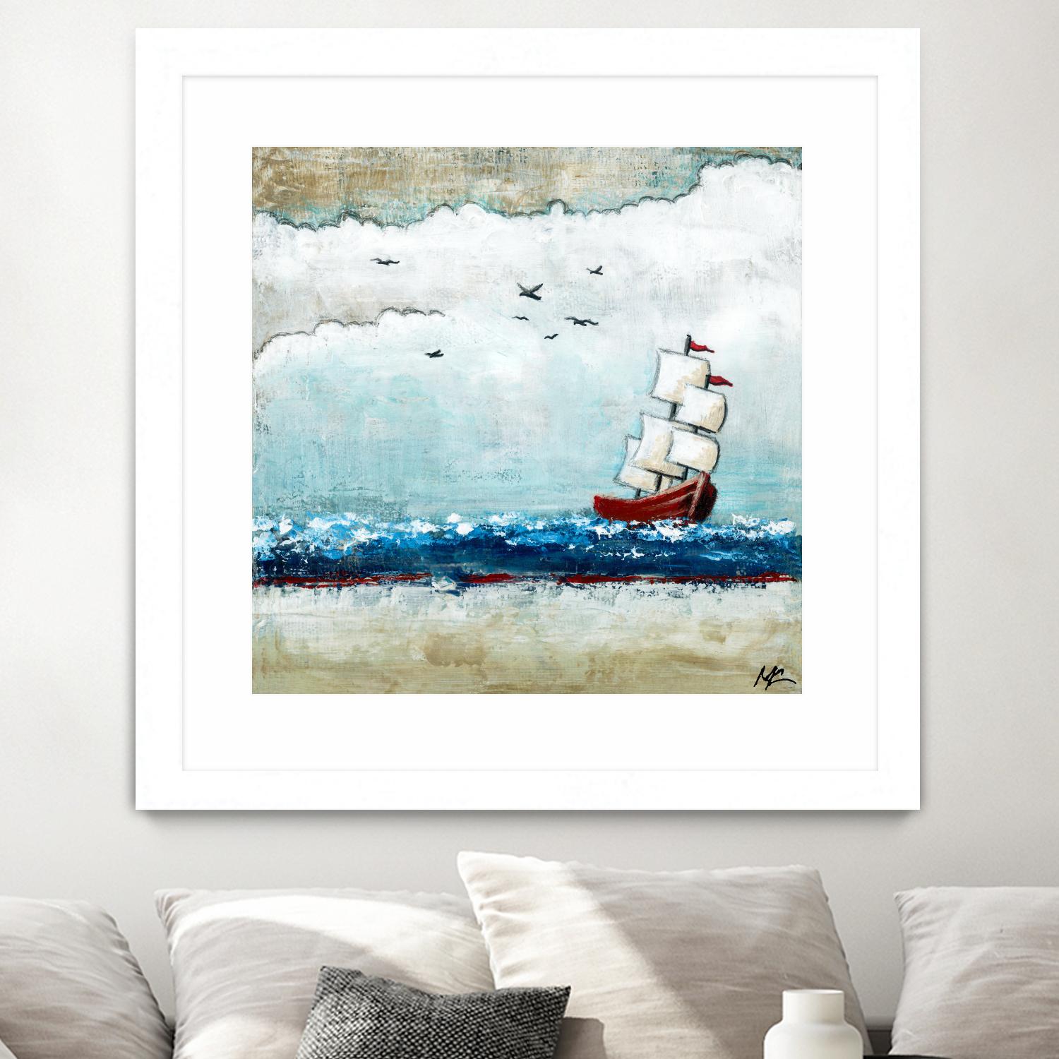 Vents et marées by Marie Claprood on GIANT ART - white sea scene