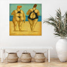 2 on the beach by Steven Lamb on GIANT ART - beige figurative fat women