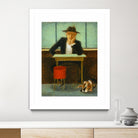 2 in a cafe shop by Steven Lamb on GIANT ART - green figurative homme