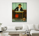 2 in a cafe shop by Steven Lamb on GIANT ART - brown men and women