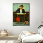 2 in a cafe shop by Steven Lamb on GIANT ART - brown men and women