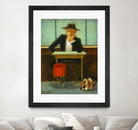 2 in a cafe shop by Steven Lamb on GIANT ART - green figurative homme