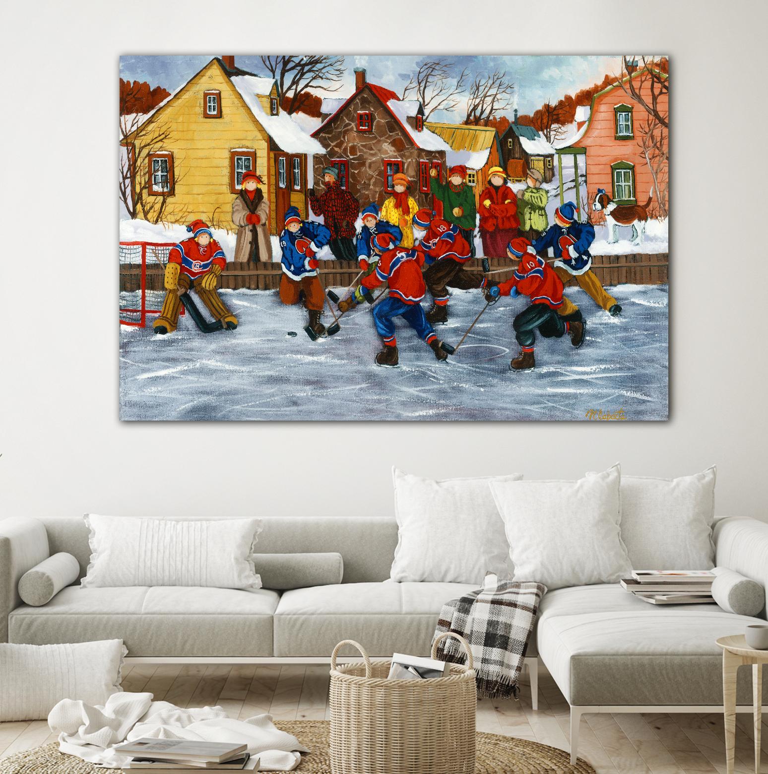 On compte sur toi #5 by Nicole Laporte on GIANT ART - yellow winter scenes