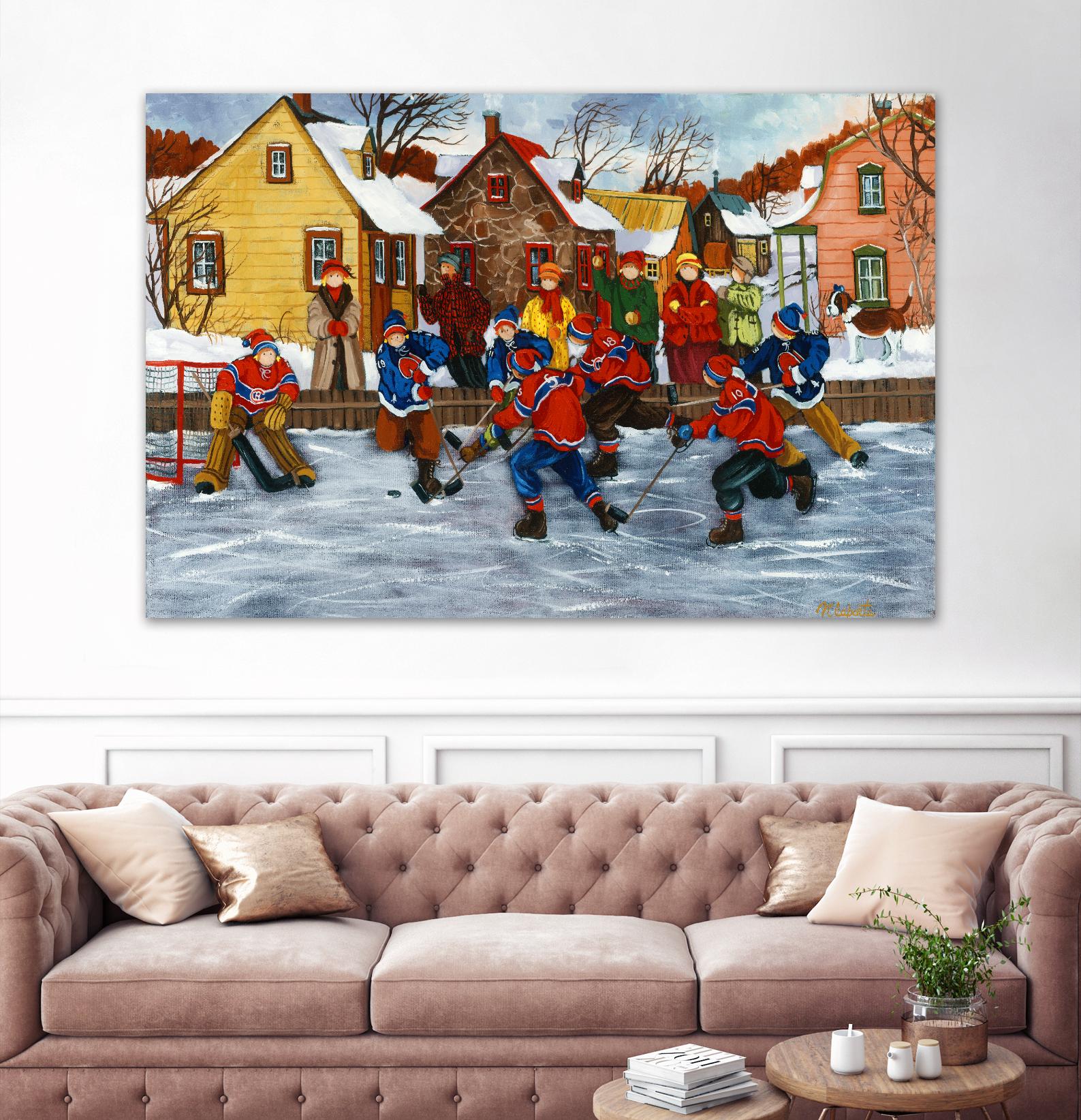 On compte sur toi #5 by Nicole Laporte on GIANT ART - yellow winter scenes