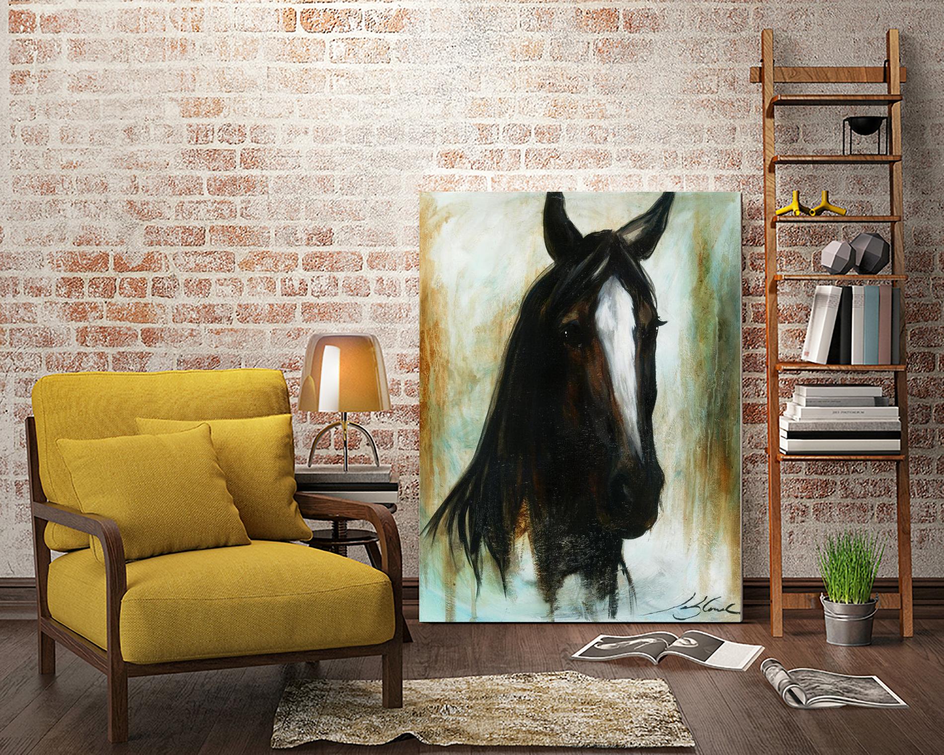 Little Dark Angel by Marie Andrée Leblond on GIANT ART - beige animals horse