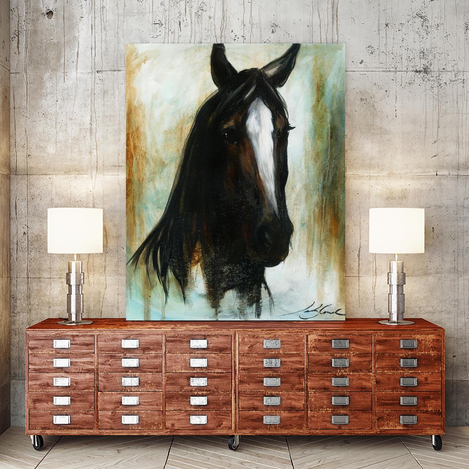 Little Dark Angel by Marie Andrée Leblond on GIANT ART - beige animals horse