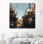 2 bateaux by Roland Palmaerts on GIANT ART - grey nautical