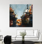 2 bateaux by Roland Palmaerts on GIANT ART - grey nautical