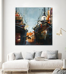 2 bateaux by Roland Palmaerts on GIANT ART - grey nautical