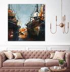 2 bateaux by Roland Palmaerts on GIANT ART - grey nautical