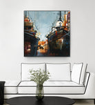 2 bateaux by Roland Palmaerts on GIANT ART - grey nautical