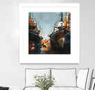 2 bateaux by Roland Palmaerts on GIANT ART - grey nautical