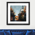 2 bateaux by Roland Palmaerts on GIANT ART - grey nautical