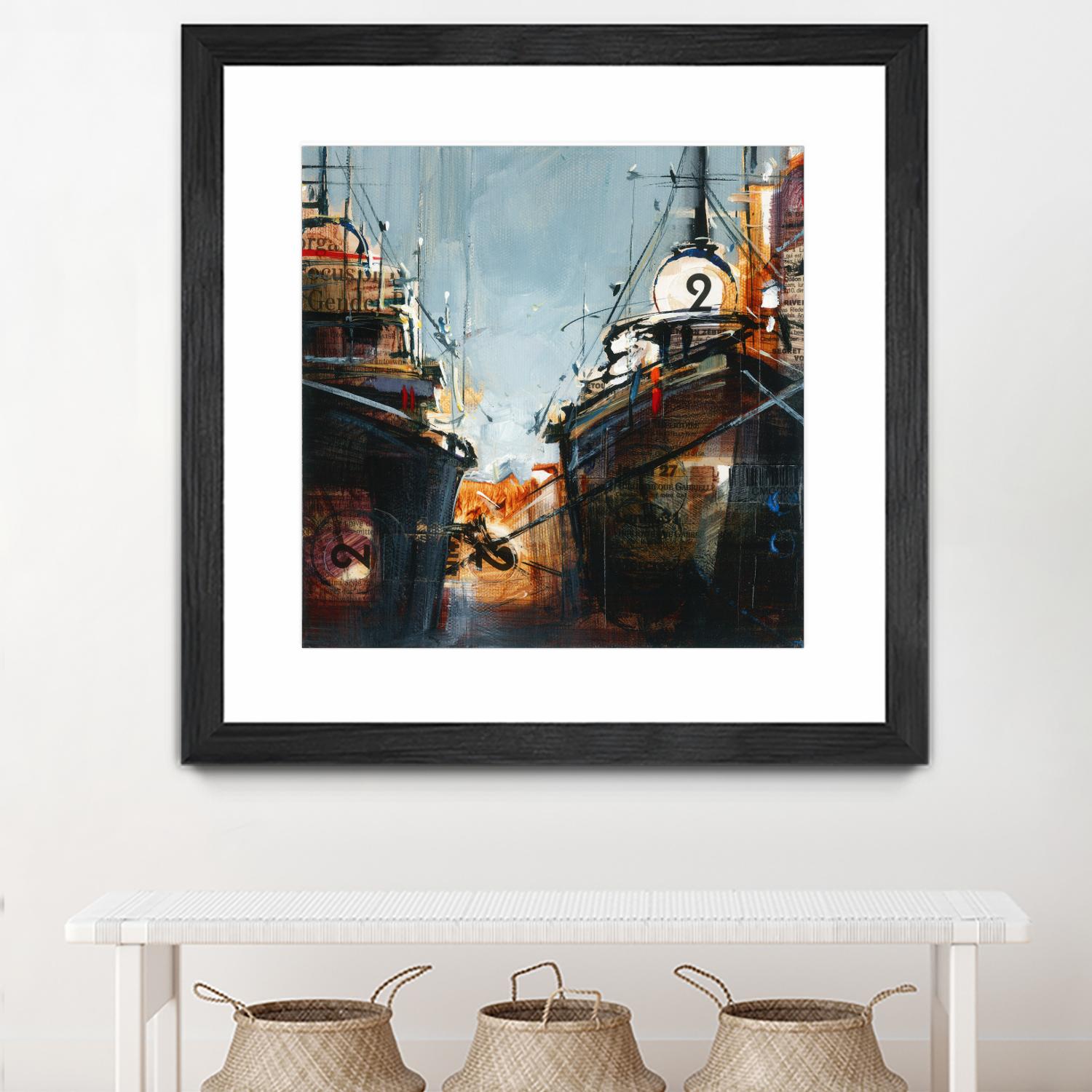 2 bateaux by Roland Palmaerts on GIANT ART - grey nautical