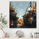 2 bateaux by Roland Palmaerts on GIANT ART - grey nautical