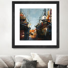 2 bateaux by Roland Palmaerts on GIANT ART - grey nautical