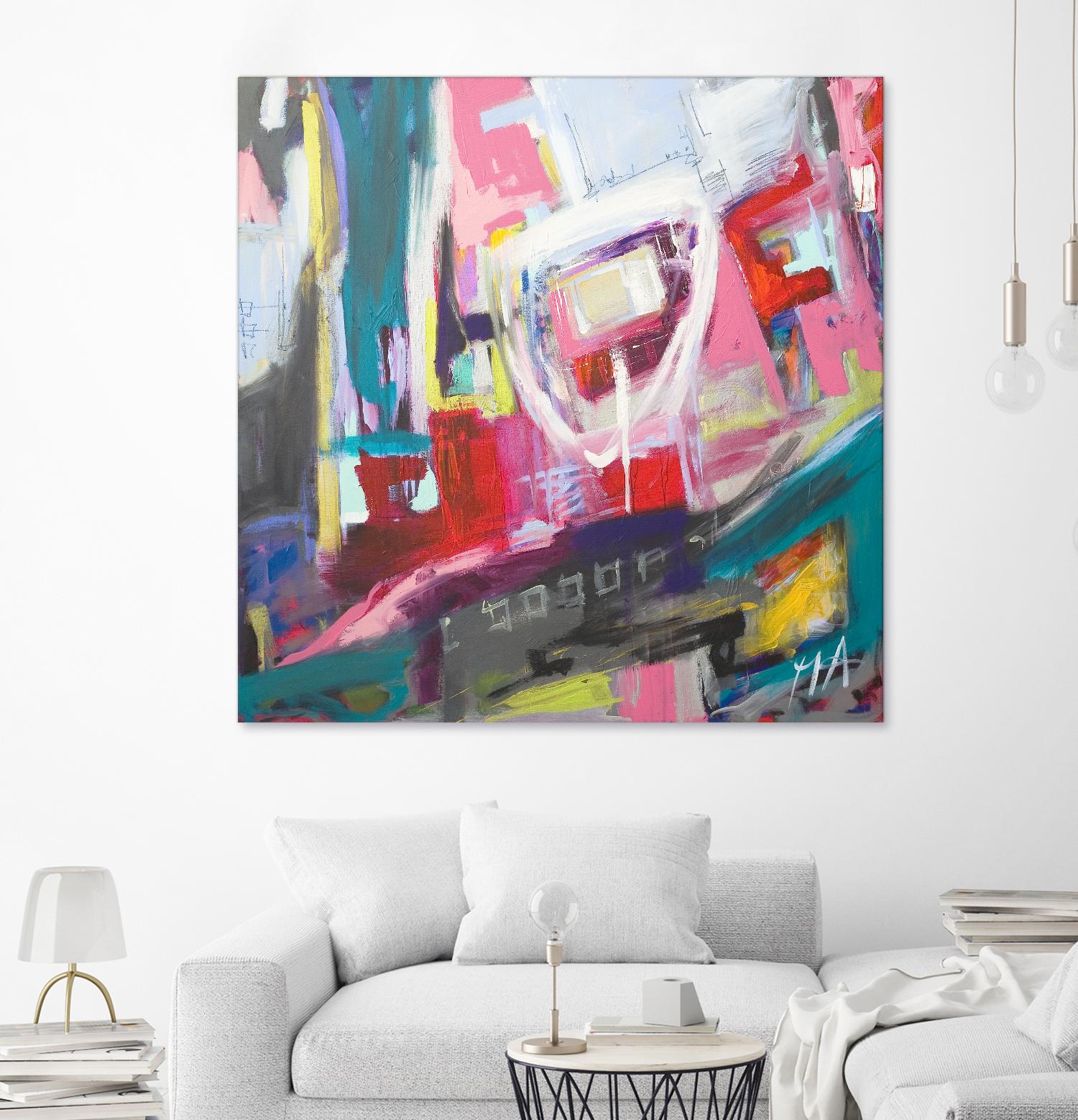 Chaos City II by Marc Archambault on GIANT ART - pink abstract