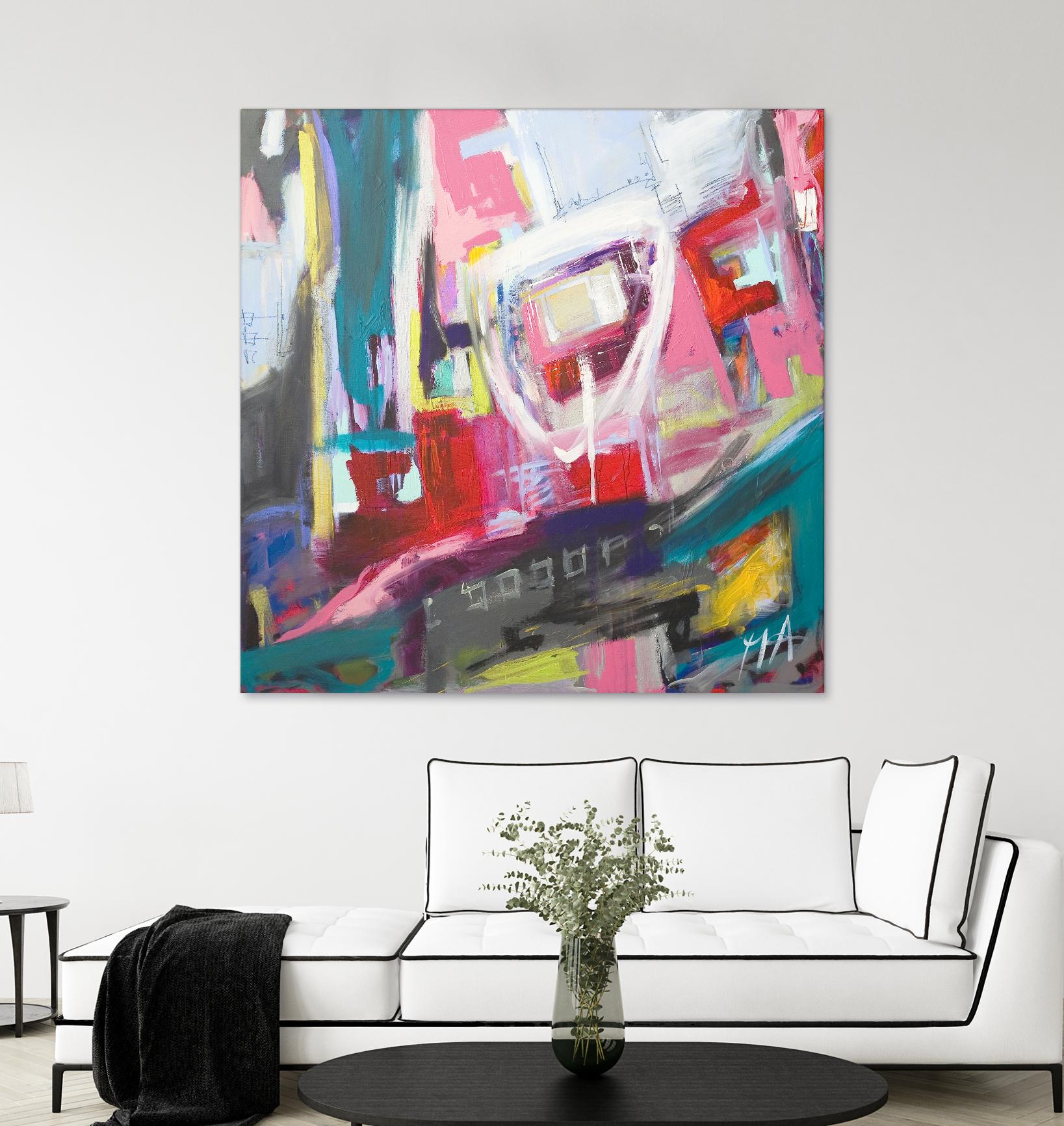 Chaos City II by Marc Archambault on GIANT ART - pink abstract