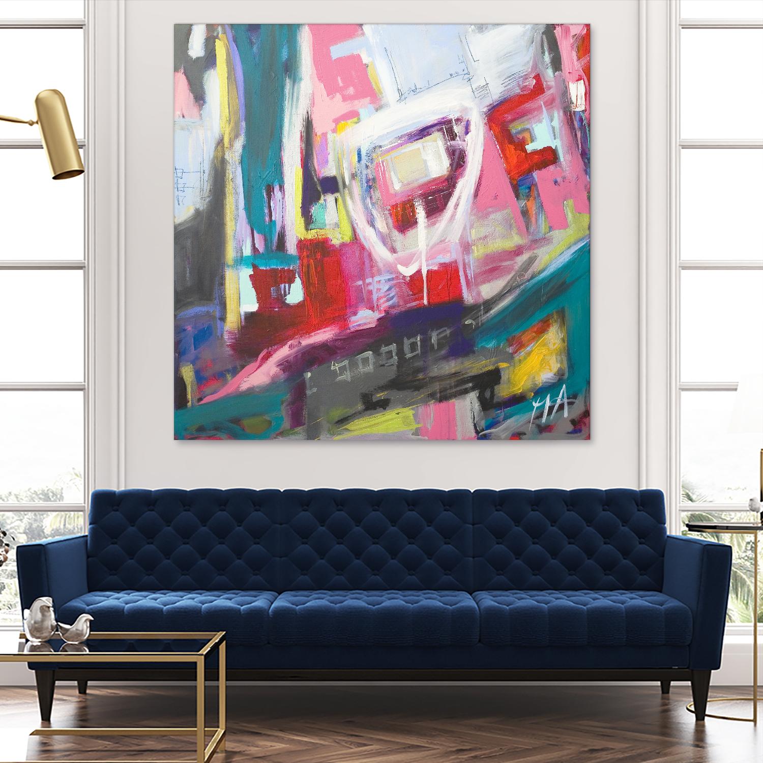 Chaos City II by Marc Archambault on GIANT ART - pink abstract