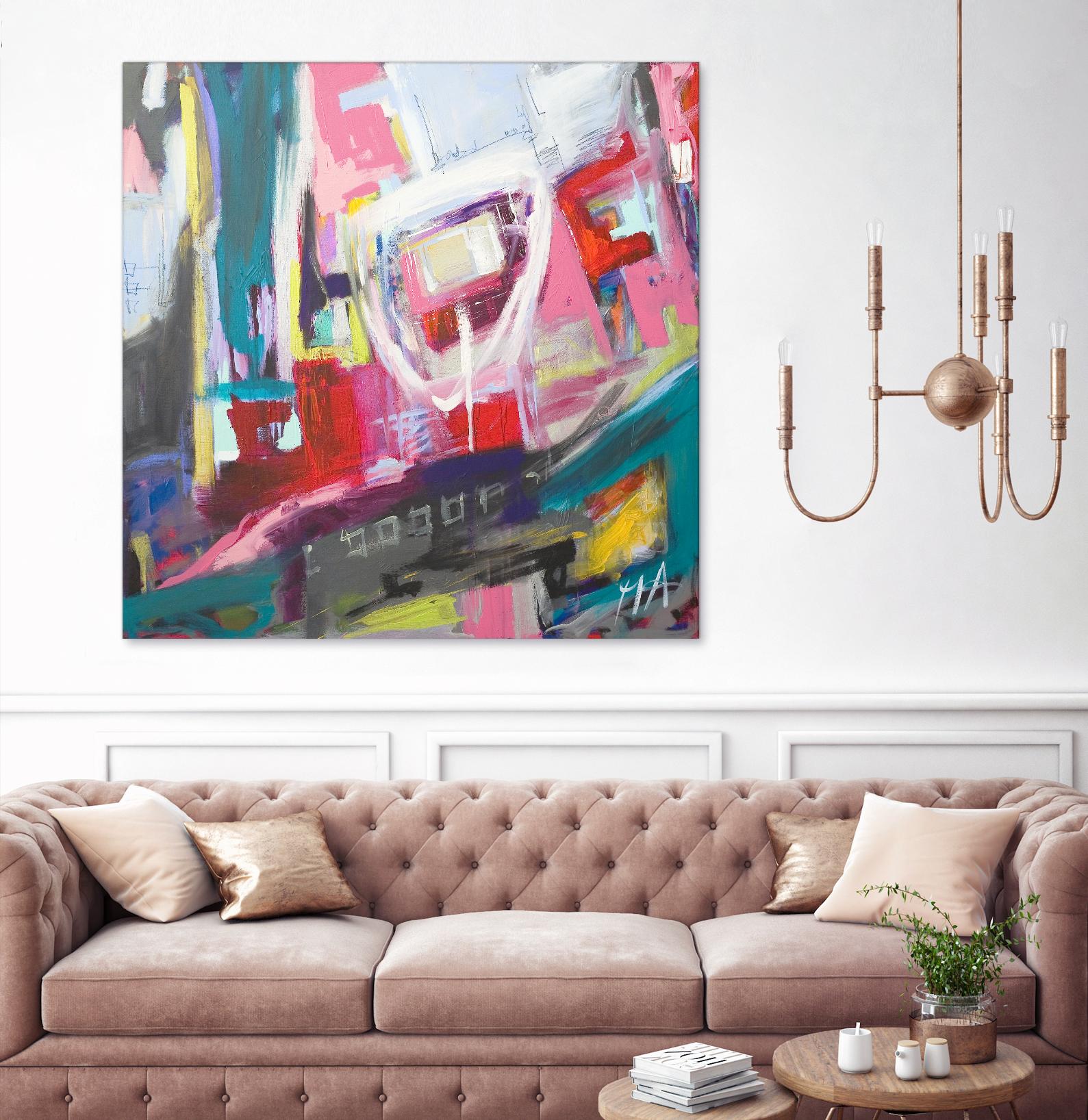 Chaos City II by Marc Archambault on GIANT ART - pink abstract