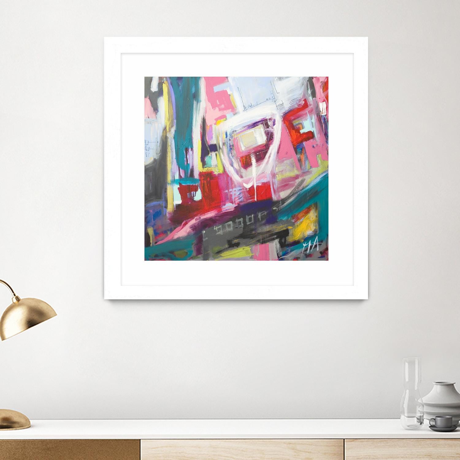 Chaos City II by Marc Archambault on GIANT ART - pink abstract