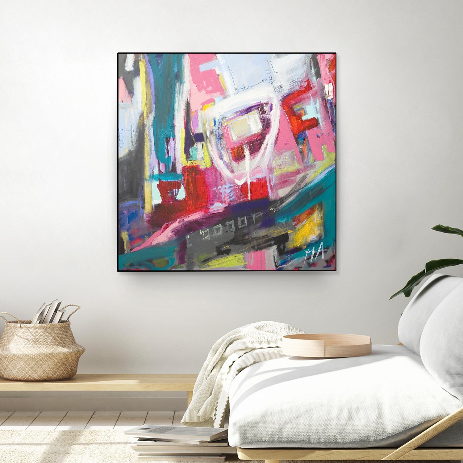 Chaos City II by Marc Archambault on GIANT ART - pink abstract