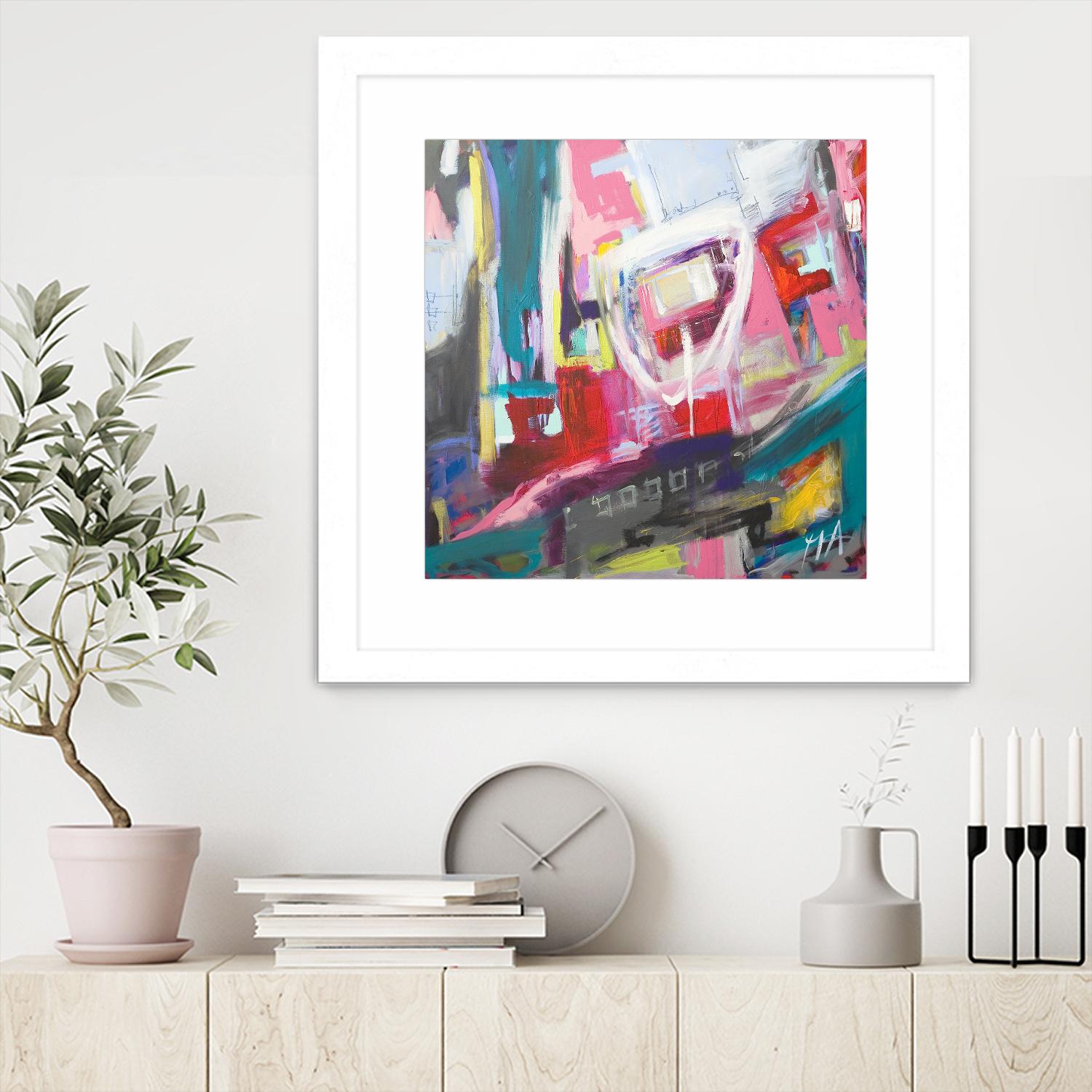 Chaos City II by Marc Archambault on GIANT ART - pink abstract