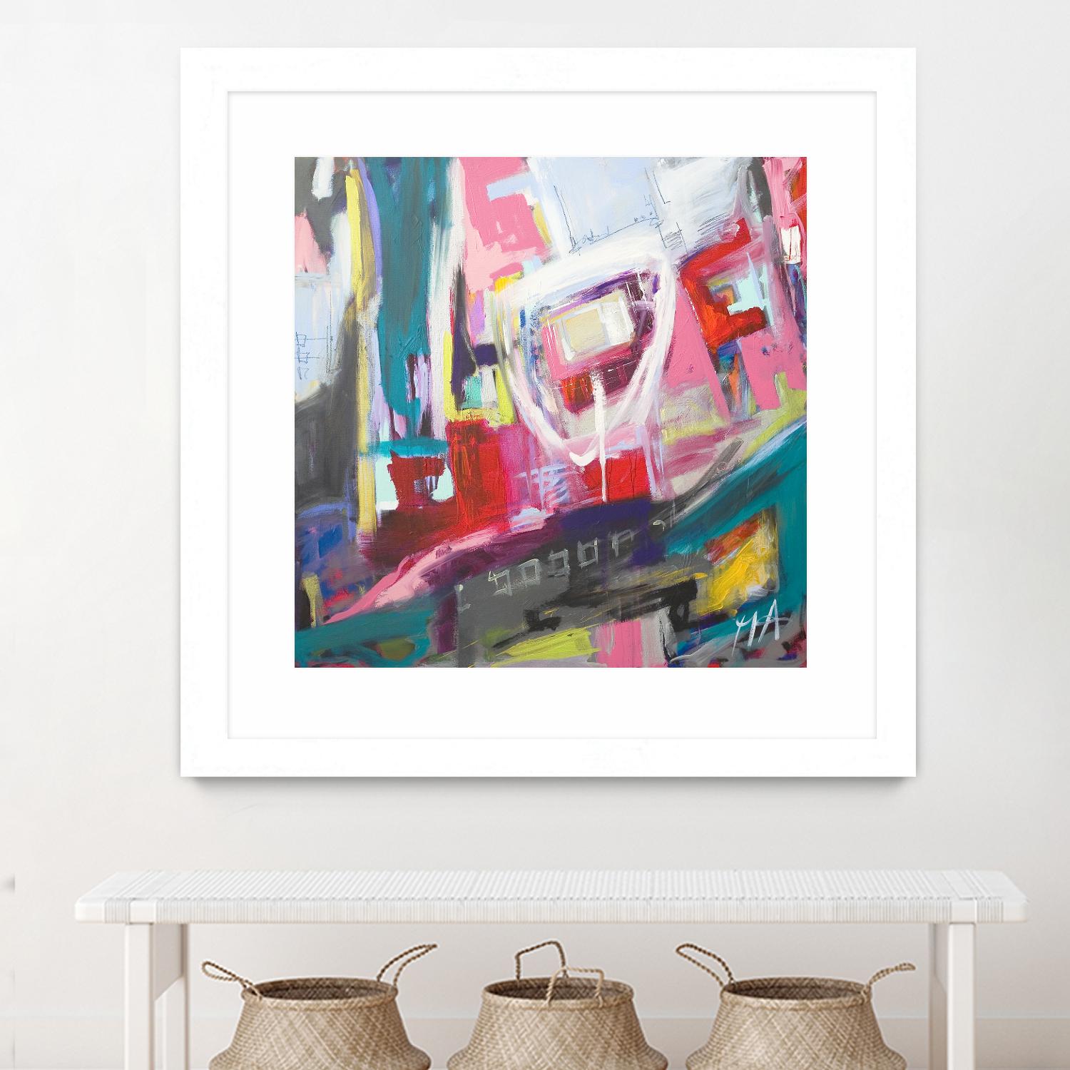 Chaos City II by Marc Archambault on GIANT ART - pink abstract