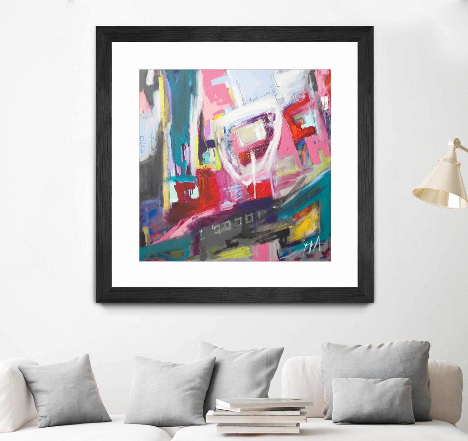 Chaos City II by Marc Archambault on GIANT ART - pink abstract