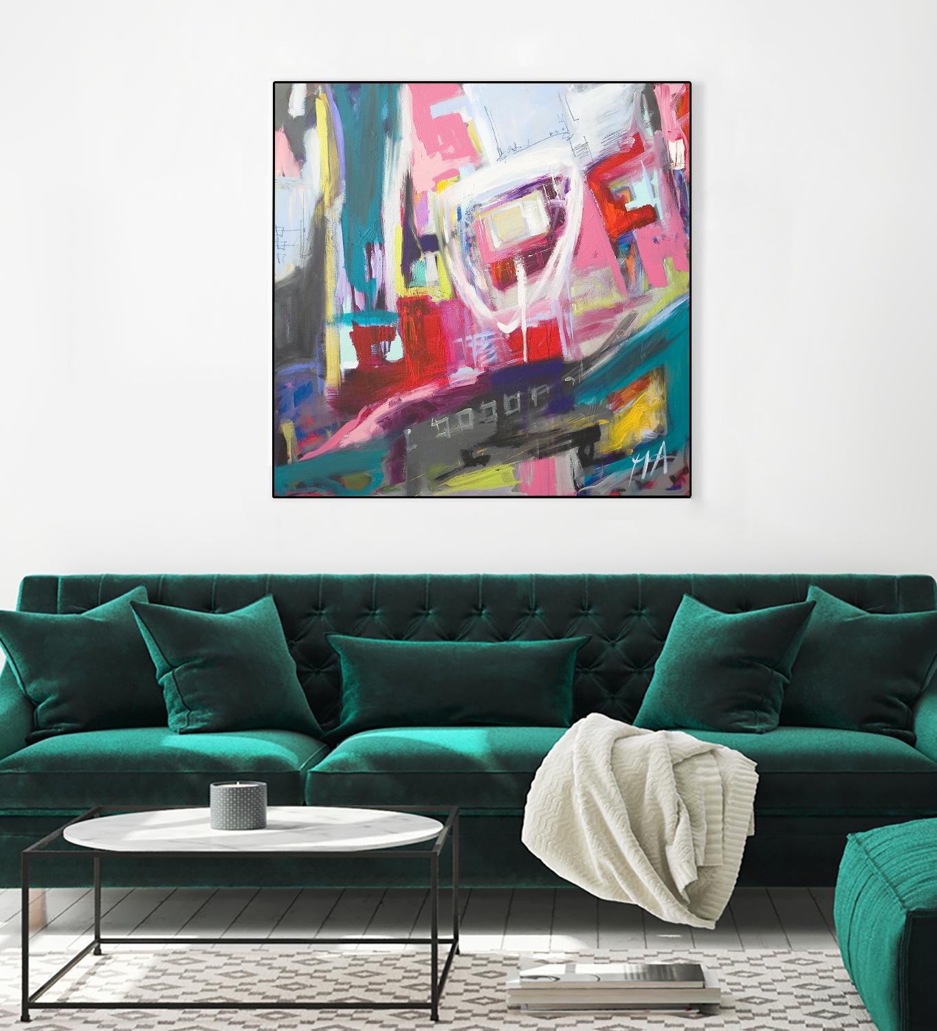 Chaos City II by Marc Archambault on GIANT ART - pink abstract