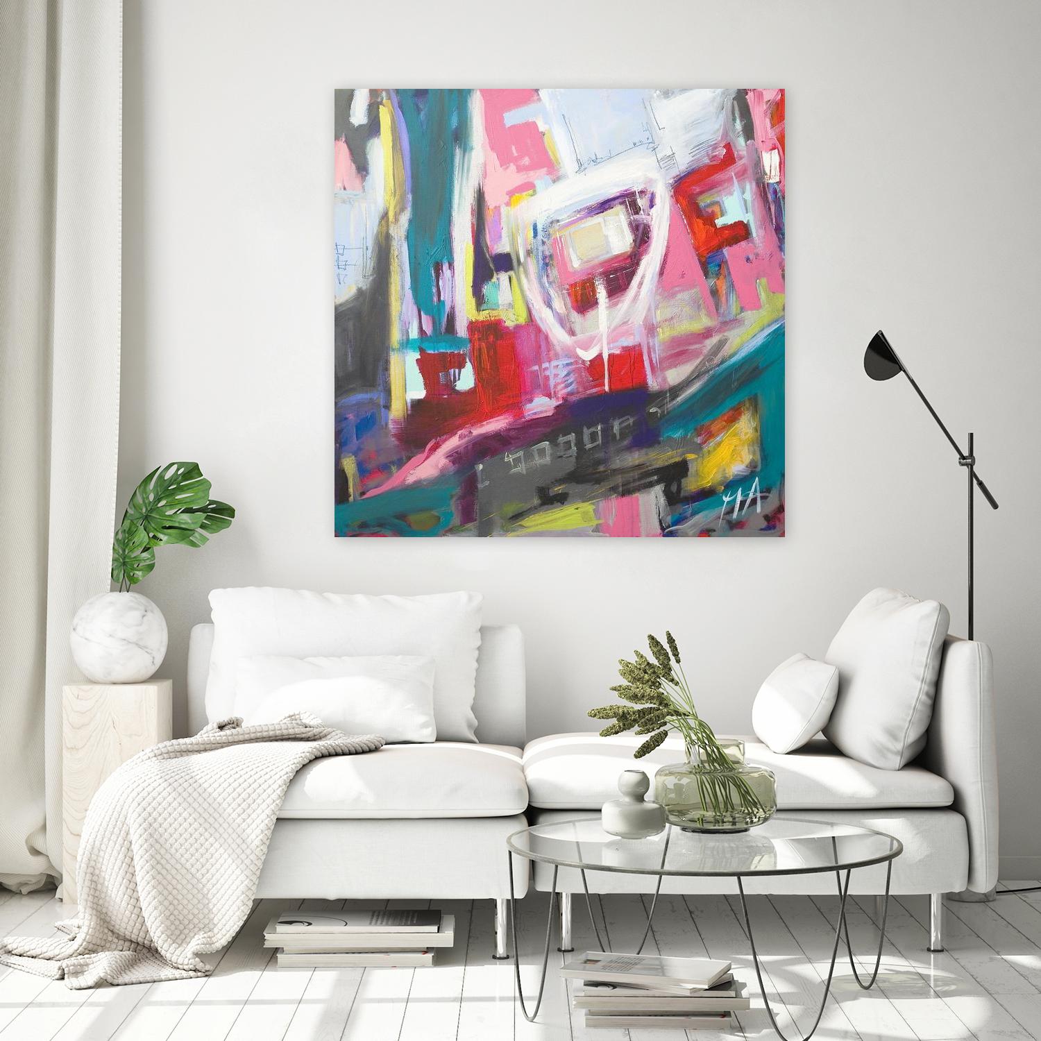 Chaos City II by Marc Archambault on GIANT ART - pink abstract