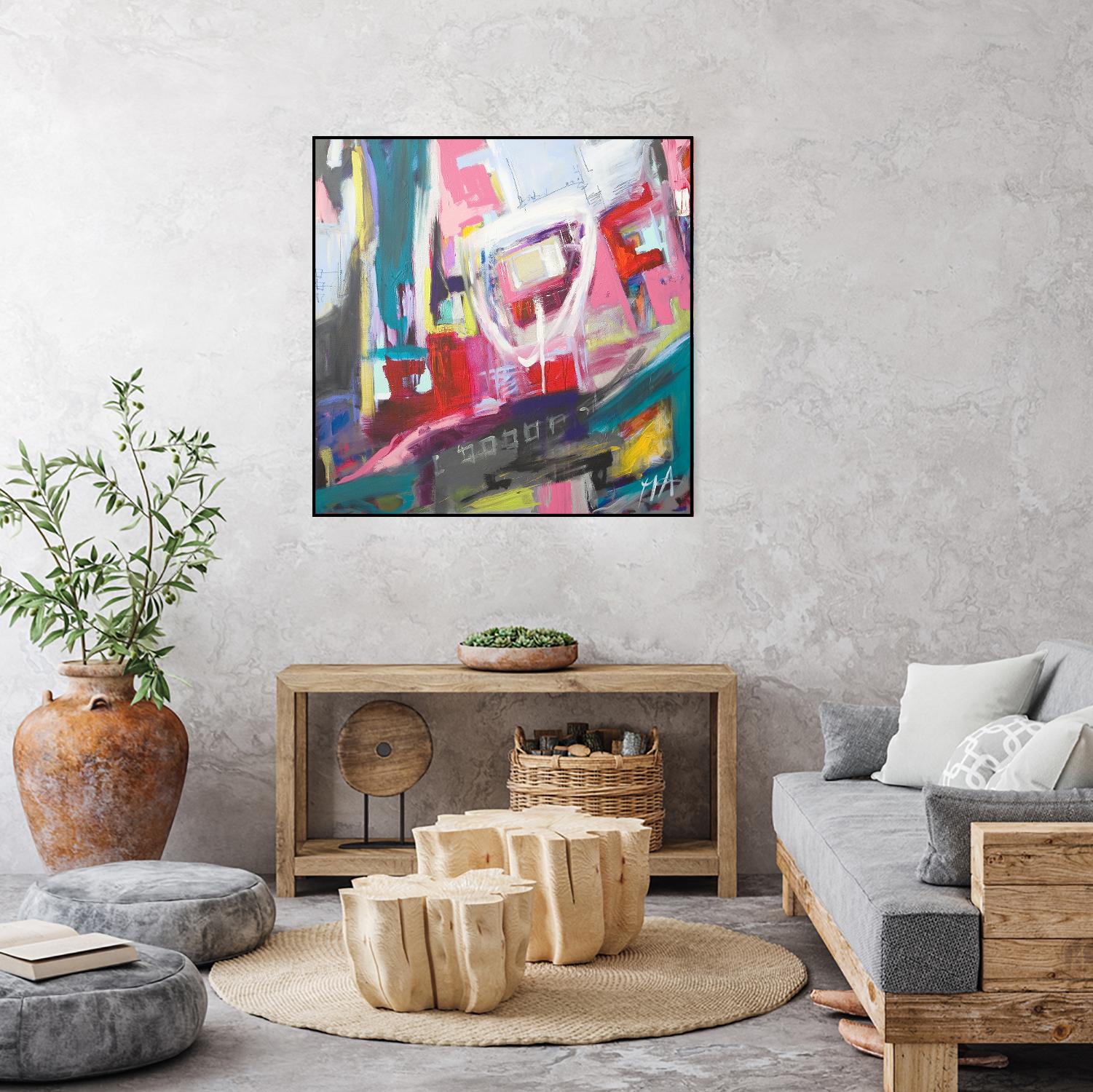 Chaos City II by Marc Archambault on GIANT ART - pink abstract