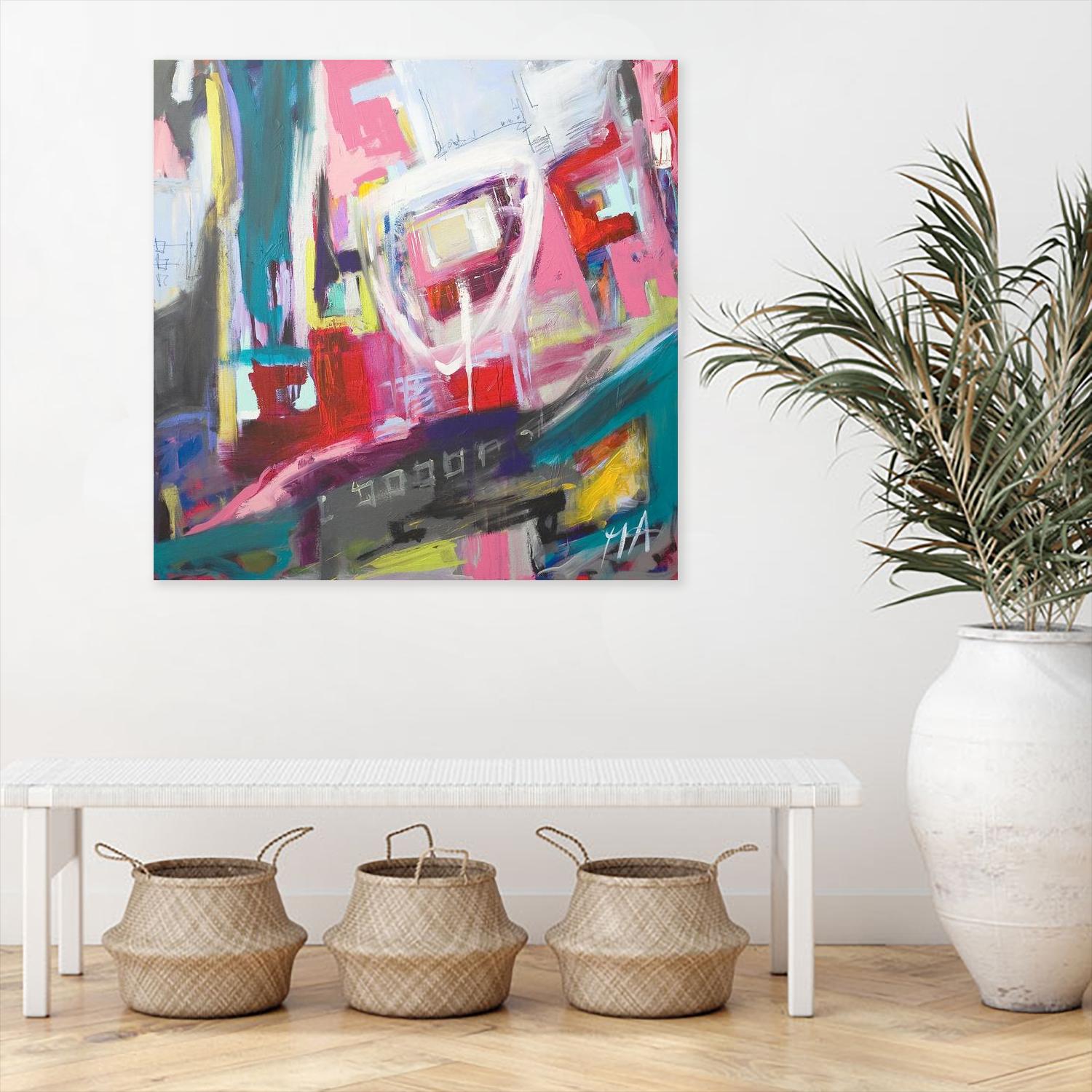 Chaos City II by Marc Archambault on GIANT ART - pink abstract