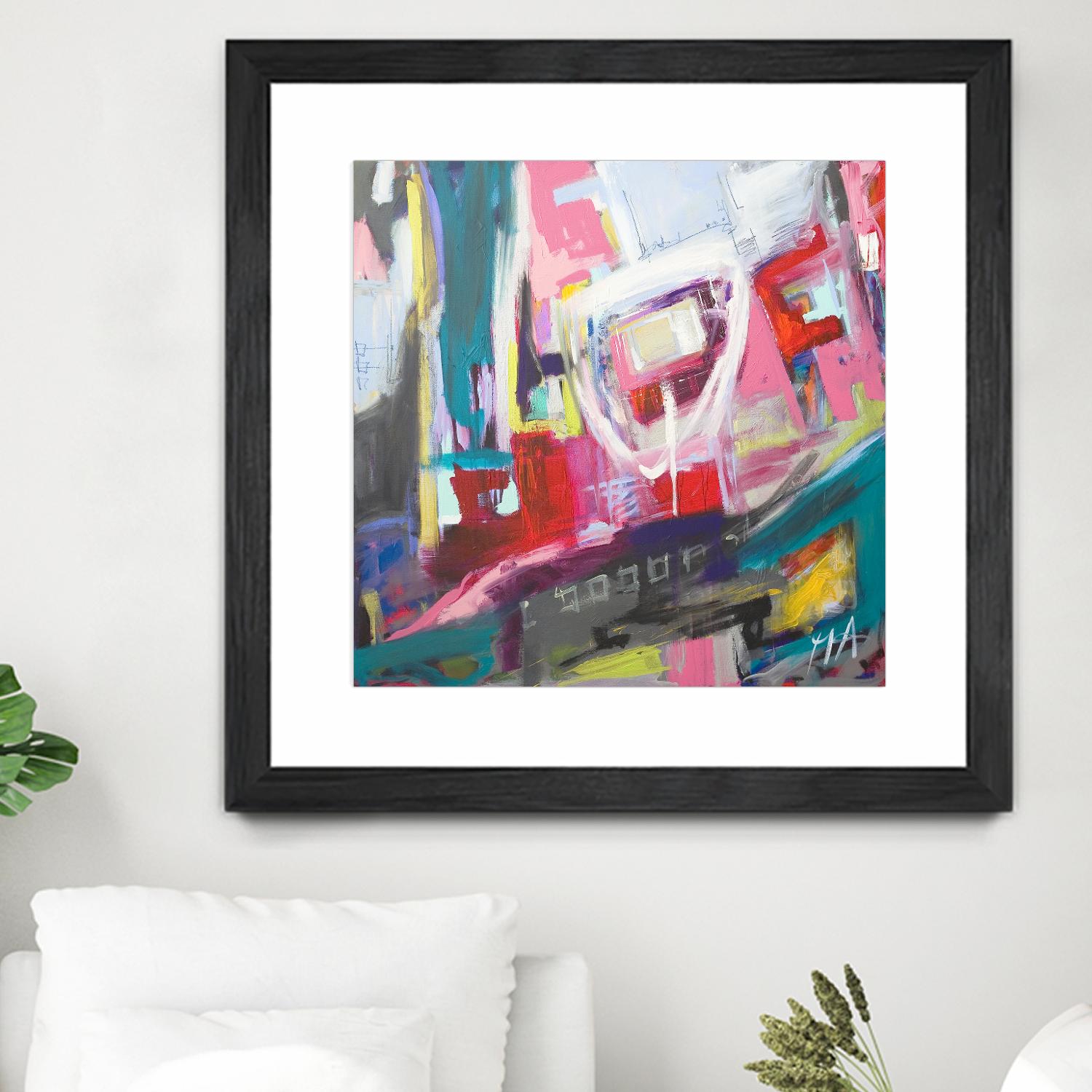 Chaos City II by Marc Archambault on GIANT ART - pink abstract