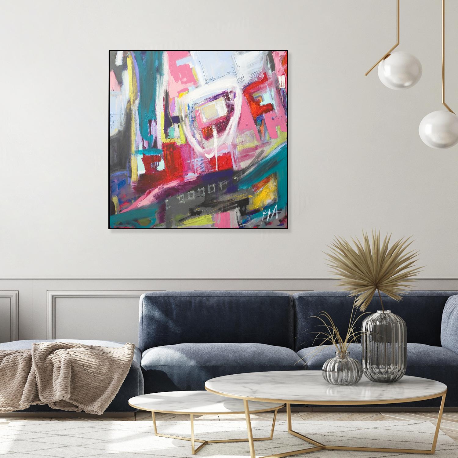 Chaos City II by Marc Archambault on GIANT ART - pink abstract