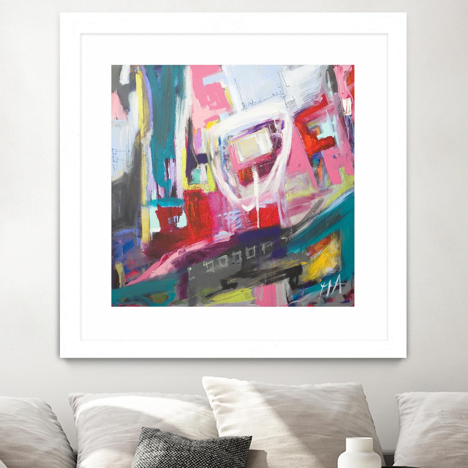 Chaos City II by Marc Archambault on GIANT ART - pink abstract