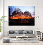 Cambodi Faces Fire by Daniel Stanford on GIANT ART - black photo art