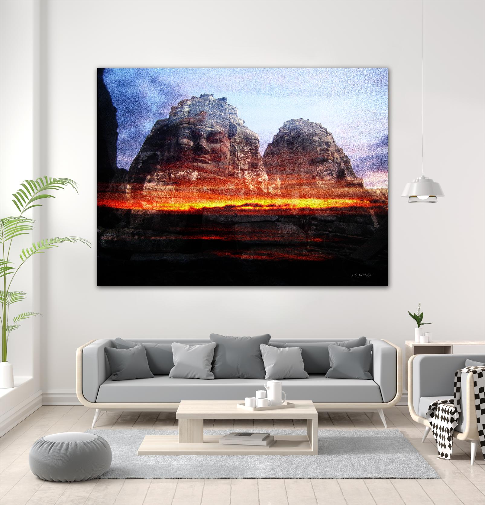 Cambodi Faces Fire by Daniel Stanford on GIANT ART - black photo art