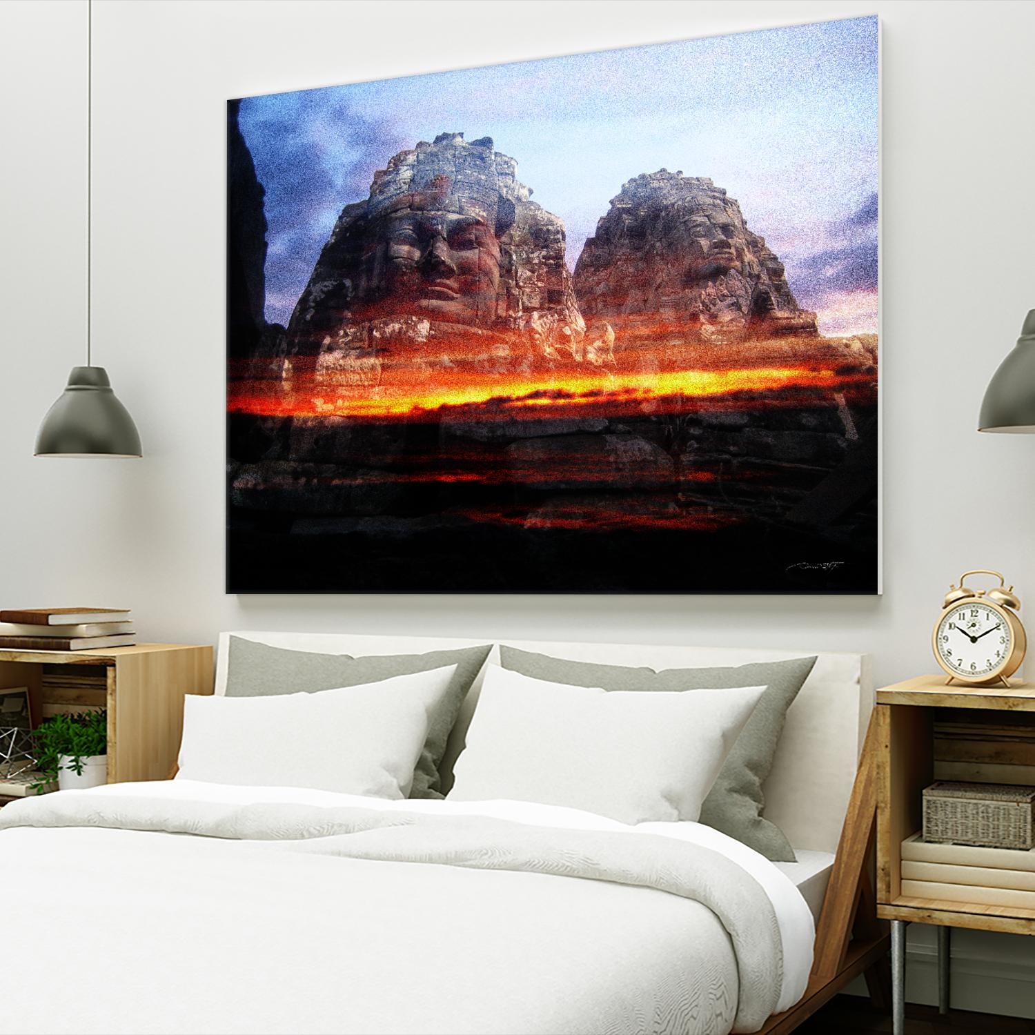 Cambodi Faces Fire by Daniel Stanford on GIANT ART - black photo art