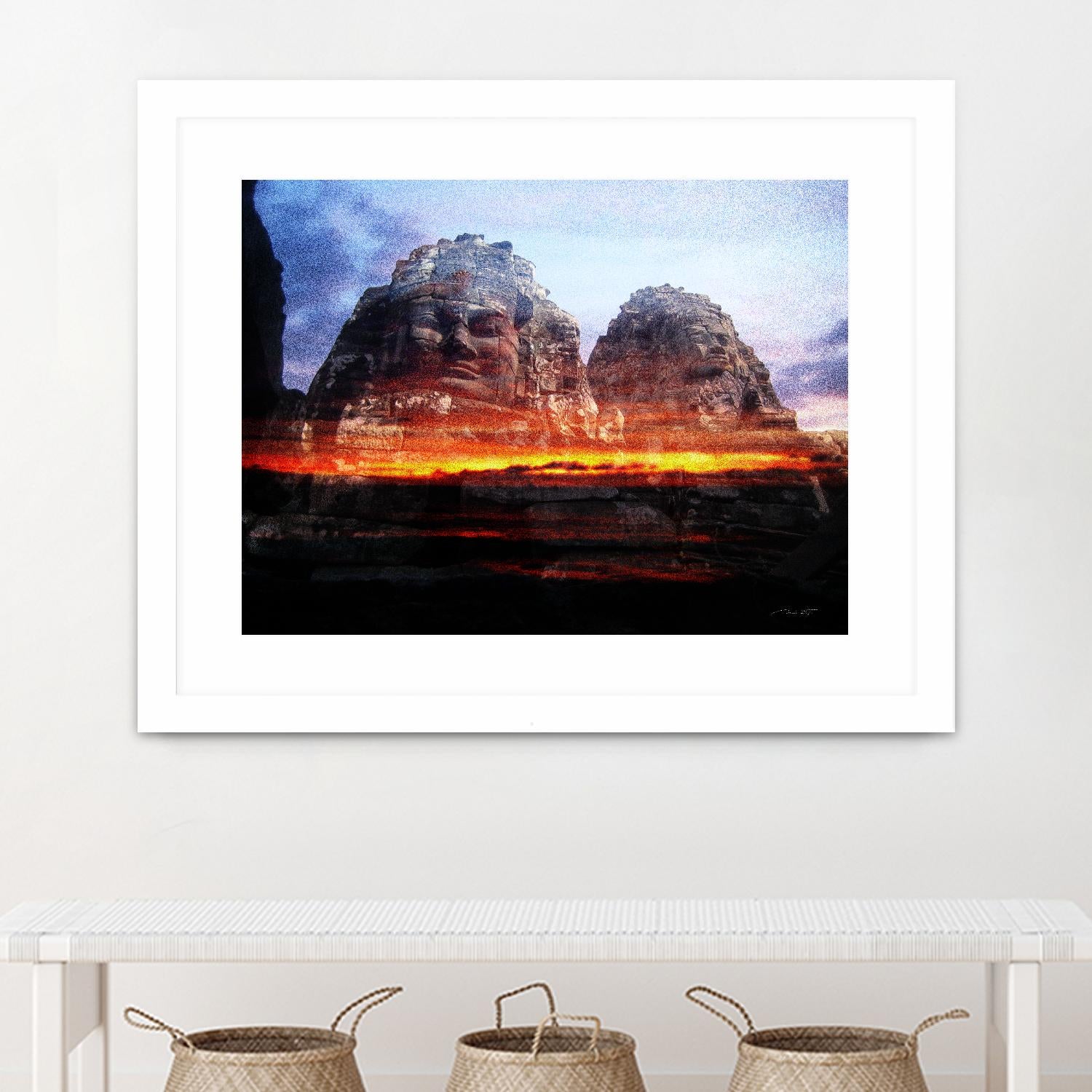 Cambodi Faces Fire by Daniel Stanford on GIANT ART - black photo art