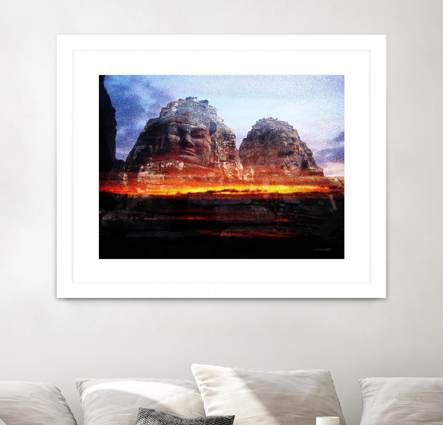 Cambodi Faces Fire by Daniel Stanford on GIANT ART - black photo art