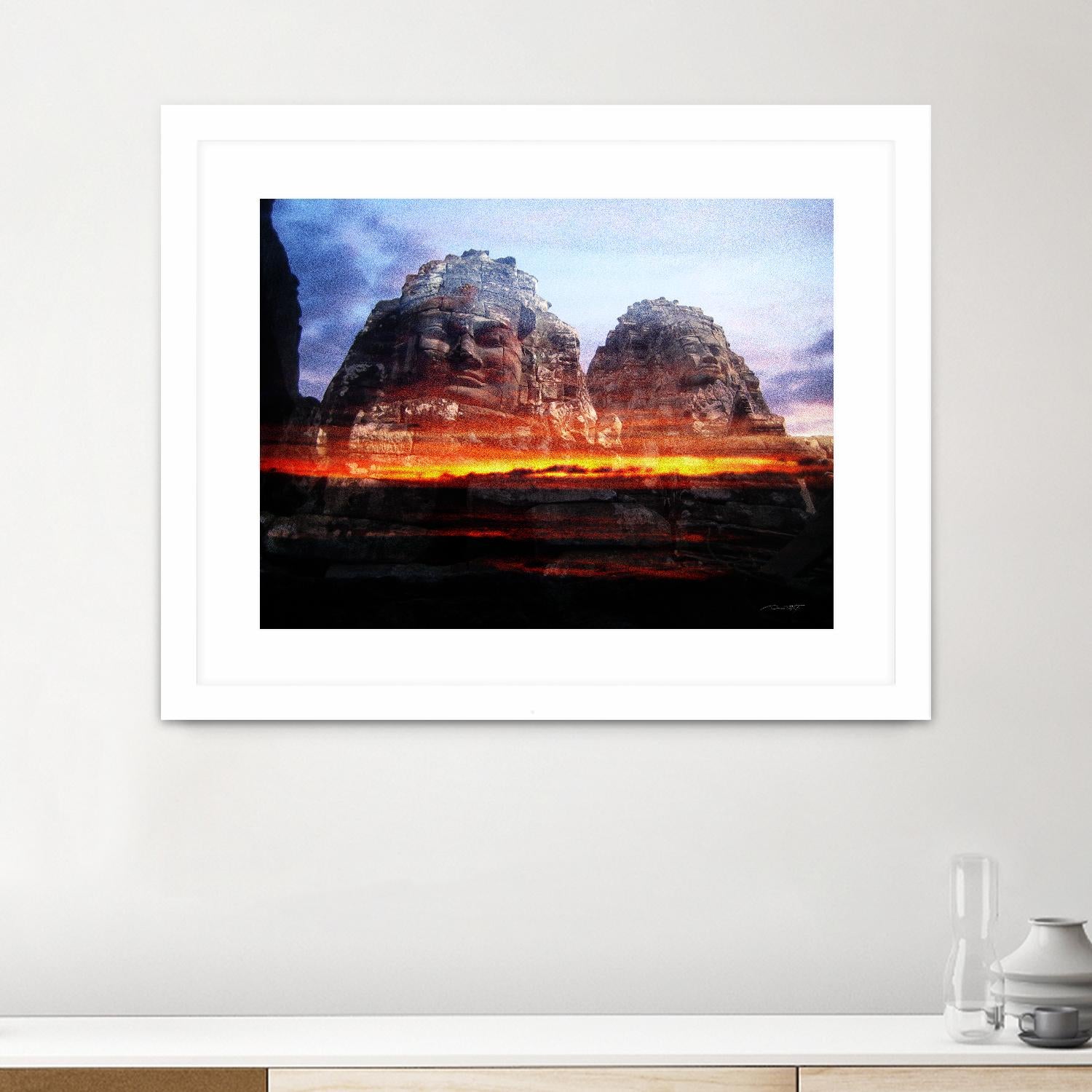 Cambodi Faces Fire by Daniel Stanford on GIANT ART - black photo art