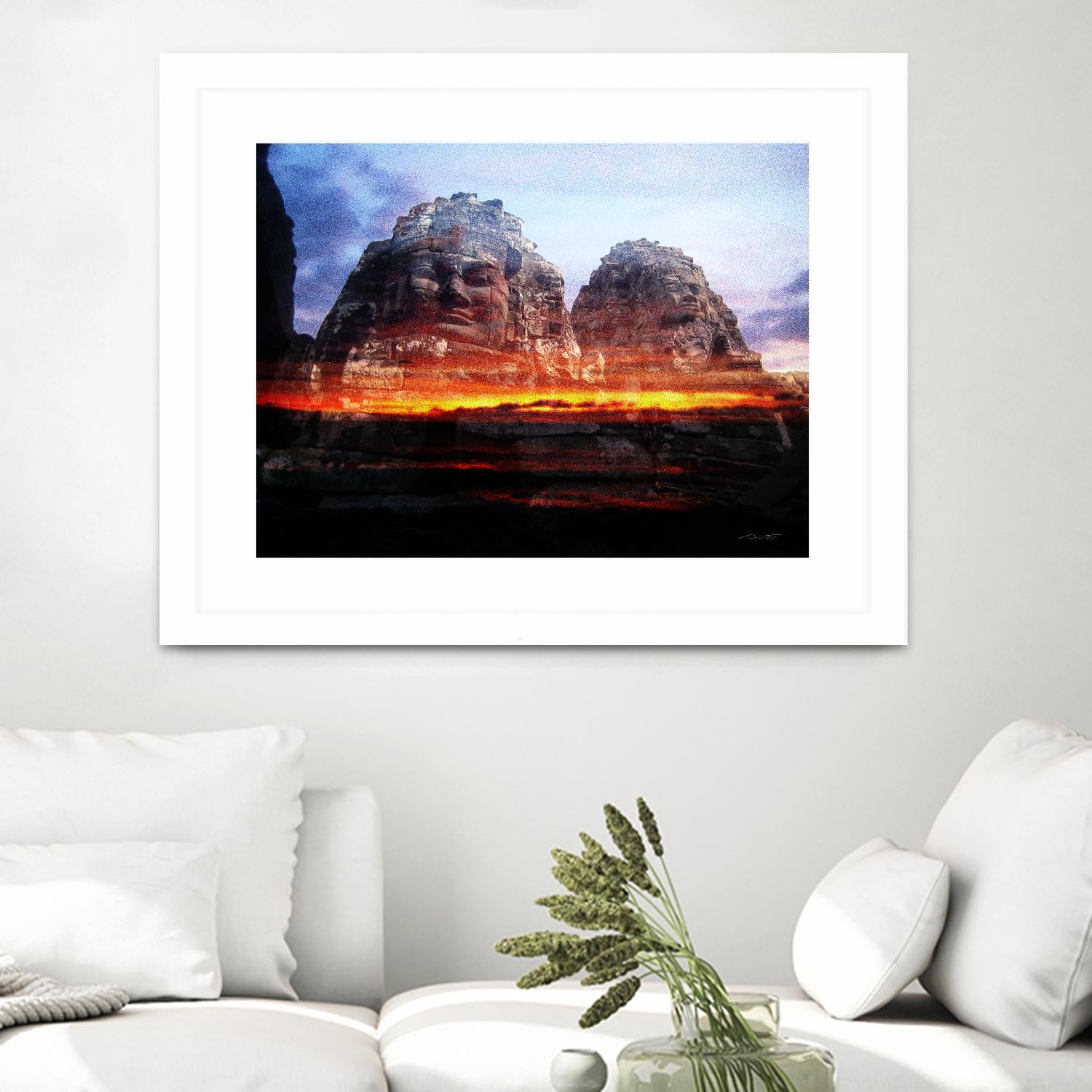 Cambodi Faces Fire by Daniel Stanford on GIANT ART - black photo art